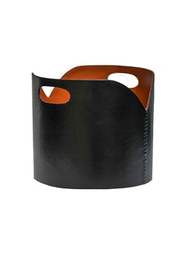 Black Faux Leather Log Bucket H30cm W40cm &pound;89.99