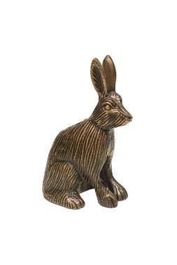 CAST ALUMINIUM HARE CANDLE HOLDER ANTIQUE BRASS £29.99