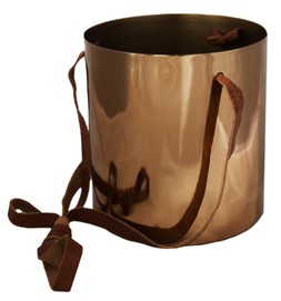 Copper Hanging Planter With Leather Strap 13cm &pound;24.99, 15cm &pound;29.99