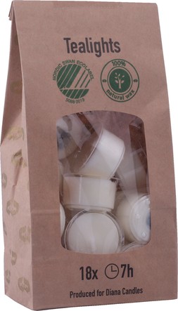 ECO FRIENDLY TEALIGHTS BAG OF 18 (7 HOUR) WHITE £11.99