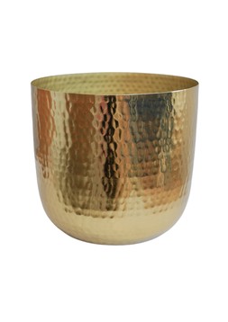 FELIX HAMMERED METAL GOLD PLANTER H18CM D20.5CM £19.99