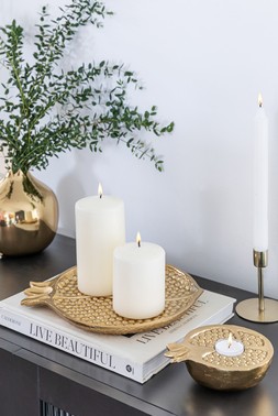 GOLD TAPER CANDLE HOLDERS H10CM £12.99
