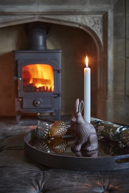 CAST ALUMINIUM HARE CANDLE HOLDER ANTIQUE COPPER £29.99