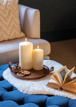 Harvey Walnut Wooden Candle Plate D28cm &pound;34.99