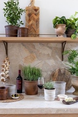 HAZEL BROWN BEADED EDGE PLANTER £9.99-£19.99 & HAZEL WASHED BEADED EDGE PLANTER £9.99- £19.99