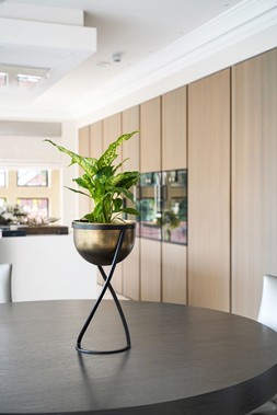 Indoor Kensington Tall Brass Metal Round Planter On Stand H42cm W20cm &pound;54.99