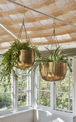 Indoor Mayfair Antique Brass Hanging Planter H16cm D21cm &pound;34.99