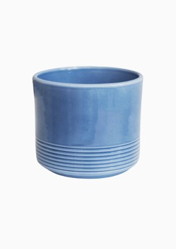 MUNICH BLUE GLOSS PLANTER H11CM D12.5CM £4.99 -£19.99