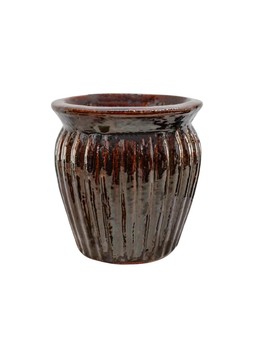 OUTDOOR MORECOTE RUST GLAZED PLANTER H24CM D24CM