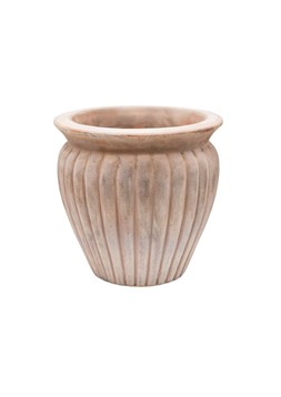 OUTDOOR MORECOTE WHITE WASH TERRACOTTA PLANTER H22CM D23CM