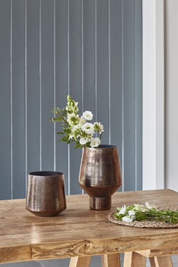 Opulent Tall Curved Metallic Bronze Vase H25cm W16cm &pound;39.99