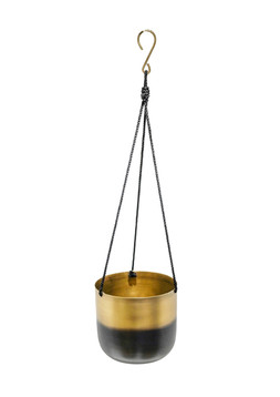 OSCAR TWO TONE GOLD METAL HANGING PLANTER H15CM D16.5CM £17.99