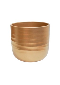 Poinsettia Ripple Gold Planter H10.5cm D12cm £4.99