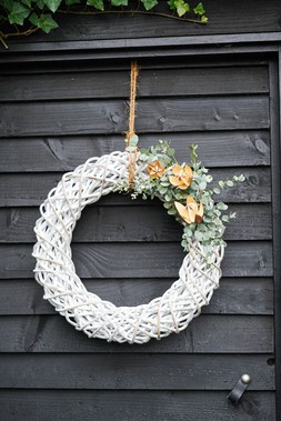 Rattan Wreath White Diam 50Cm &pound;39.99