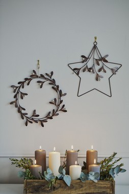 Ribbed Pillar Candle Taupe 120Mm &pound;6.49
