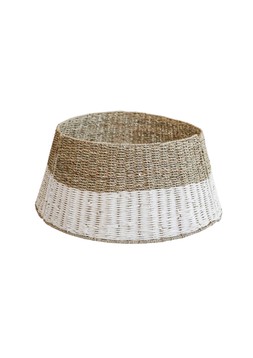 Round Foldable Diamond Wicker & White Tree Skirt D70cm £59.99