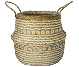 Seagrass Tribal White Lined Basket Small H25cm D30cm &pound;24.99, Medium H30cm D35cm &pound;29.99