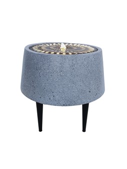 SOLIS WATER FEATURE ON BLACK LEGS WITH LIGHT DISPLAY IN TERRAZZO AND BRASS &pound;249.99