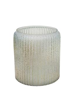 Verre Frosted Ribbed Glass Gold Planter H14cm W15cm &pound;24.99