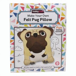 Hobbycraft Make Your Own Felt Pug Pillow Kit &pound;7