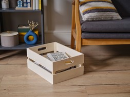 Natural Wooden Crate 40cm x 30cm x 18cm £12