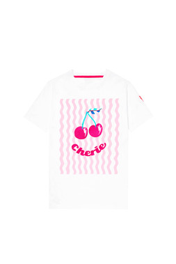 White Cherry Print T-Shirt