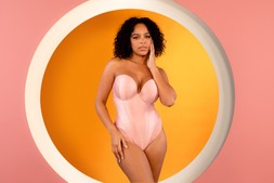 PLUNGE STRAPLESS PADDED BODY POWDERY PINK (30-38DD-J) &pound;78.00, $156.00, &euro;106.00, $196.00 (CAD)