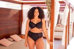 Wonderfully Black Full Cup Balcony Bra &pound;37, USD 69, EUR 53, CAD 97, Short &pound;19, USD 35, EUR 32, CAD &pound;48