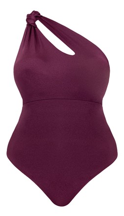 BEACH BLISS ASYMETRIC PADDED SWIMSUIT MULBERRY PURPLE