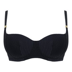 Jet Set Padded Balcony Bikini Top Black £37