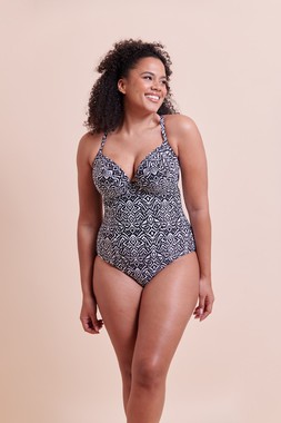 Wild Horizon Padded Plunge Swimsuit Black Print £64