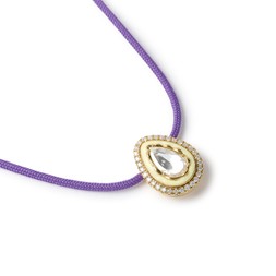 VIXII, QUIET DROP - PURPLE, BUTTER YELLOW & GOLD NECKLACE - RRP £199, www.vixiiworld.com