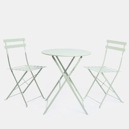 OHS Metal Bistro Set, 3 Piece - Sage Green - £80