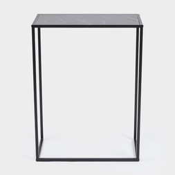 OHS Marble Look Iron Console Table - Black - £22