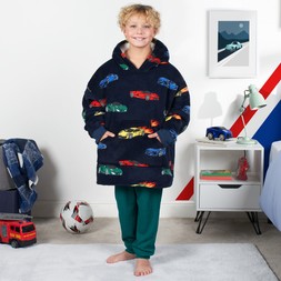 Kids Hoodie Blanket - Car Race