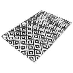 OHS Geo Print Outdoor Rug - Black:White &pound;13