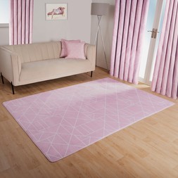 OHS Mason Geometric Printed Rug - Blush £16