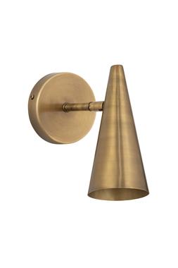 Brass cone wall light