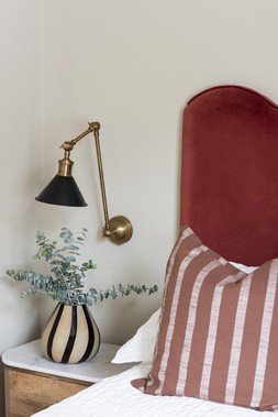 Long Arm Cone Wall Light Black and Brass