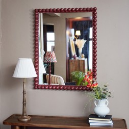 Bobbin Rectangular Mirror | Burgundy