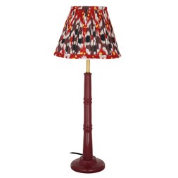 Small Bamboo Table Lamp Burgundy