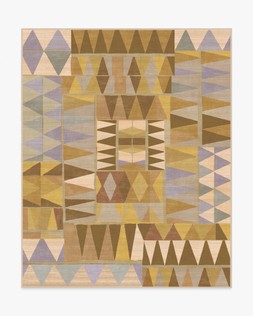 Ruggable - Jungalow Collection - Cadra Ochre - 245 x 305 cm - Flatwoven £599, Tufted £849 (Aerial)  - EMBARGOED UNTIL 2ND JULY 2026