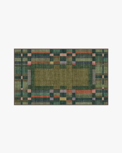 Ruggable - Jungalow Collection - Lad Olive - 90 x 150 cm - Flatwoven £179, Tufted £239 (Aerial)EMBARGOED UNTIL 2ND JULY 2026