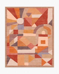 Ruggable - Jungalow Collection - Orilla Sunset - 245 x 305 cm - Flatwoven £599, Tufted £849 (Aerial)-  Embargoed until 2nd July 2026