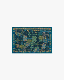 Ruggable - Jungalow Collection - Palmistry Midnight - 60 x 90 cm - Flatwoven £99, Tufted £119 (Aerial)- EMBARGOED UNTIL 2ND JULY 2026