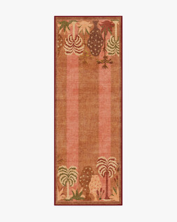 Ruggable - Jungalow Collection - Palmistry Pinstripe Warm Brown - 75 x 215 cm - Flatwoven £159, Tufted £189 (Aerial)- EMBARGOED UNTIL 2ND JULY 2026