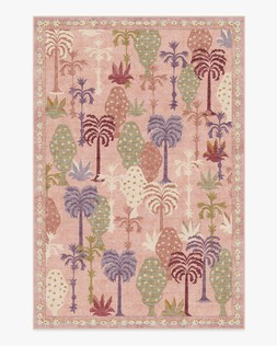 Ruggable - Jungalow Collection - Palmistry Soft Pink - 185 x 275 cm - Flatwoven £429, Tufted £599 (Aerial)- EMBARGOED UNTIL 2ND JULY 2026
