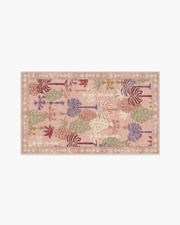 Ruggable - Jungalow Collection - Palmistry Soft Pink - 90 x 150 cm - Flatwoven £179, Tufted £239 (Aerial)- EMBARGOED UNTIL 2ND JULY 2026