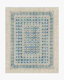 Cyrus Neutral and Blue Rug 245x305 £499