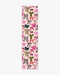 Festive Bows Pink Multicolour Runner Rug